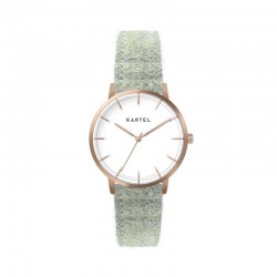 ISLA 34MM GREEN TWEED STRAP WATCH