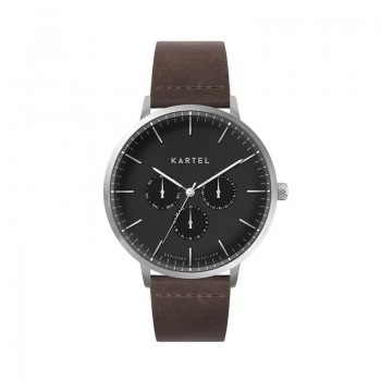 CUILLIN 43MM BROWN LEATHER STRAP WATCH