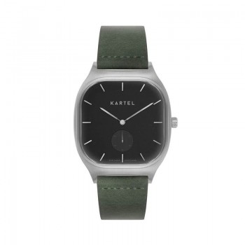 SINCLAIR 42MM GREEN LEATHER STRAP WATCH
