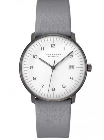 027/4007.04 max bill Automatic Watch with Grey Leather Strap