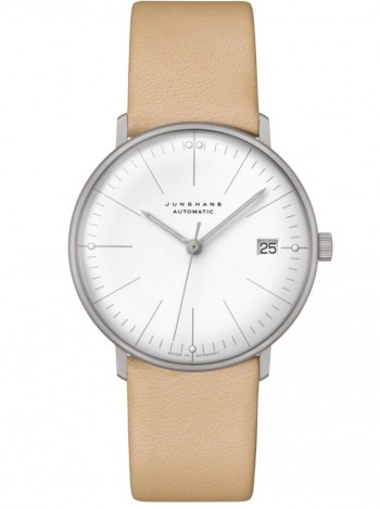 027/4004.04 max bill Ladies Watch Small Automatic Beige Leather Strap