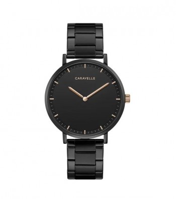 Caravelle by Bulova Mens 45A145 Black IP Stainless Bracelet Watch