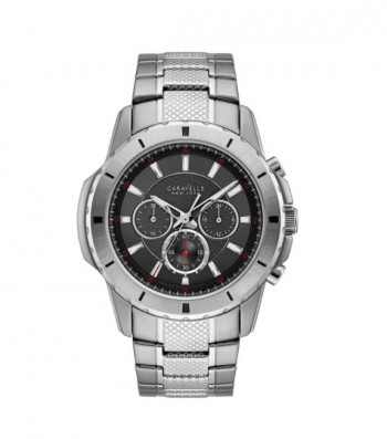 Caravelle NY Men's 43A137 Stainless Chronograph Bracelet Watch - Silver