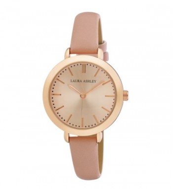 Laura Ashley Ladies Round Rose Gold Case with a Pink Strap Watch