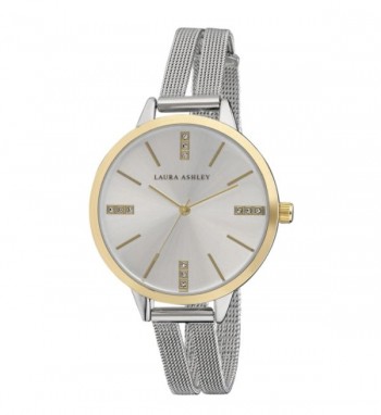 Laura Ashley Two Toned Split Mesh Band Sunray Dial Watch