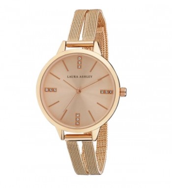 Laura Ashley Rose Gold Split Mesh Band Sunray Dial Watch