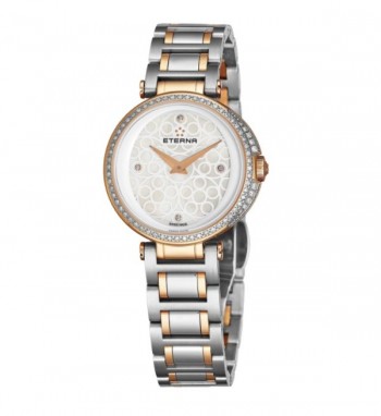 Eterna Women's 2561.59.61.1724 'Grace' Mother of Pearl Dial Two Tone Stainless Steel Diamond Quartz Watch
