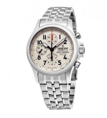 Revue Thommen Men's 17081.6138 'Pilot' Ivory Dial Stainless Steel Chronograph Swiss Automatic Watch