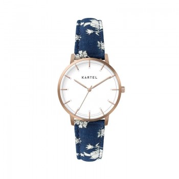 ISLA 34MM BLUE FABRIC STRAP WATCH