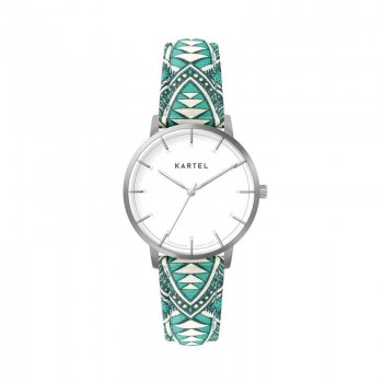 ISLA 34MM BLUE FABRIC STRAP WATCH