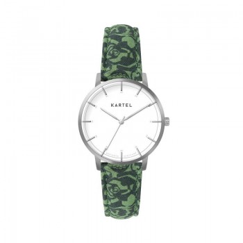 ISLA 34MM GREEN FABRIC STRAP WATCH