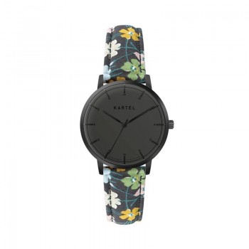 ISLA 34MM FLORAL FABRIC STRAP WATCH