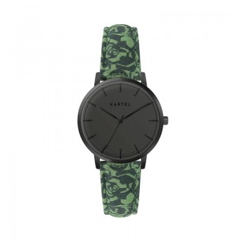 ISLA 34MM GREEN FABRIC STRAP WATCH