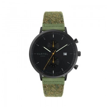 KNOYDART 43MM GREEN FABRIC STRAP WATCH