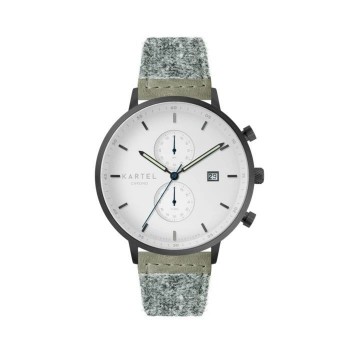 KNOYDART 43MM GREY HARRIS TWEED STRAP WATCH