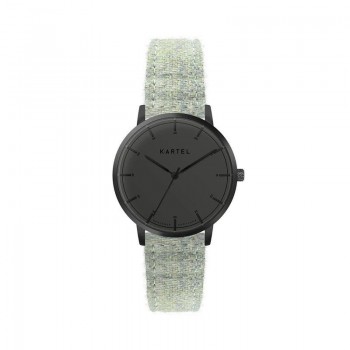 ISLA 34MM GREEN TWEED STRAP WATCH