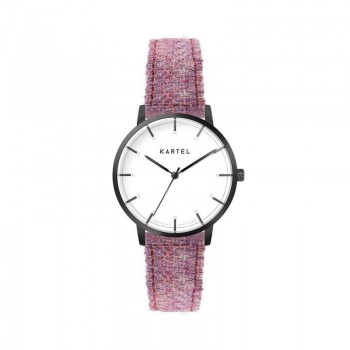 ISLA 34MM PINK TWEED STRAP WATCH