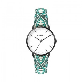 ISLA 34MM BLUE FABRIC STRAP WATCH