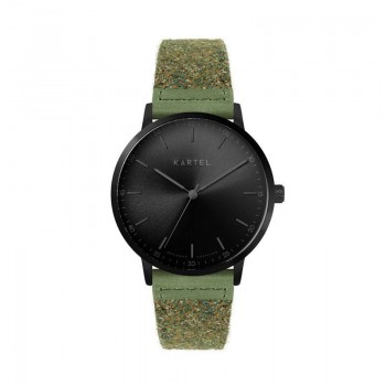 HUME 40MM GREEN FABRIC STRAP WATCH